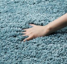 Handmade Bedside Sky Blue Rug